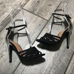 Forever 21 heels silver and black